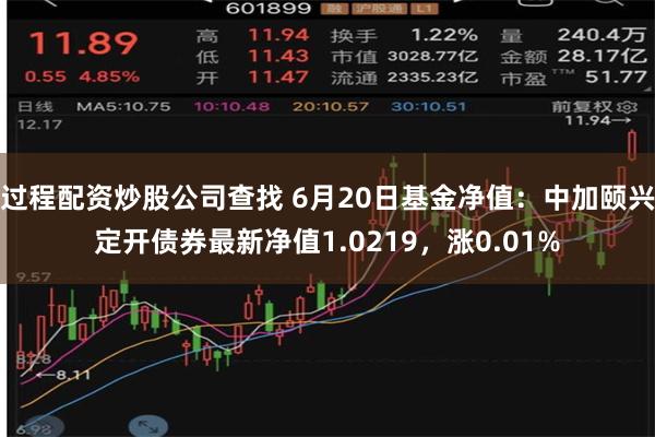 过程配资炒股公司查找 6月20日基金净值：中加颐兴定开债券最新净值1.0219，涨0.01%