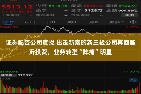 证券配资公司查找 出走新泰的新三板公司再回临沂投资，业务转型“阵痛”明显