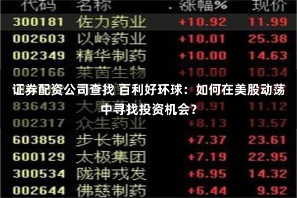 证券配资公司查找 百利好环球：如何在美股动荡中寻找投资机会？