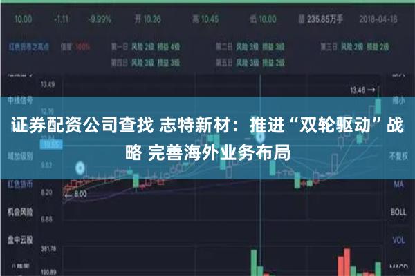 证券配资公司查找 志特新材：推进“双轮驱动”战略 完善海外业务布局